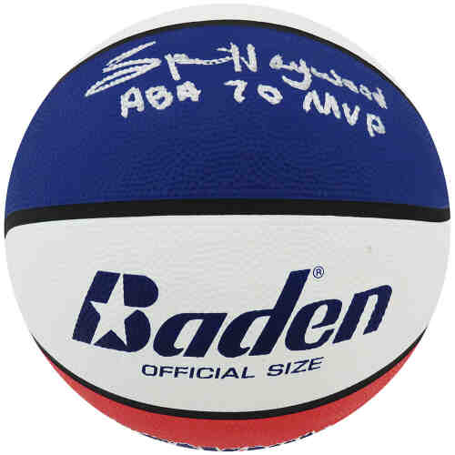 Spencer Haywood Signed Baden Red, White & Blue Full Size Basketball w/ABA 70'MVP