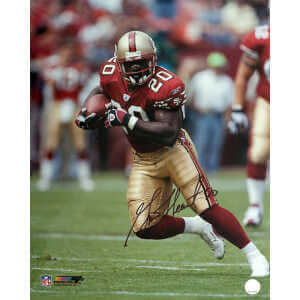 Garrison Hearst Signed San Francisco 49ers Red Jersey Action 16x20 Photo