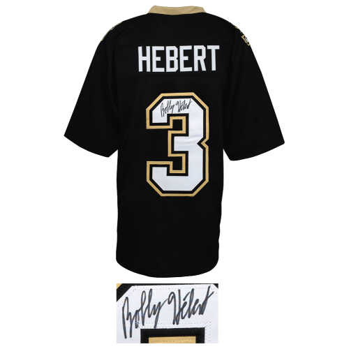 Bobby Hebert Signed Black Custom Football Jersey - Image 2