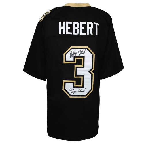 Bobby Hebert Signed Black Custom Football Jersey w/Cajun Cannon