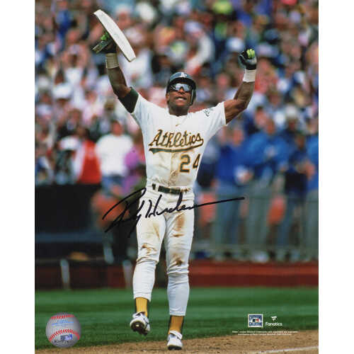 Rickey Henderson Signed Oakland A's Steal Record Holding Base 8x10 Photo