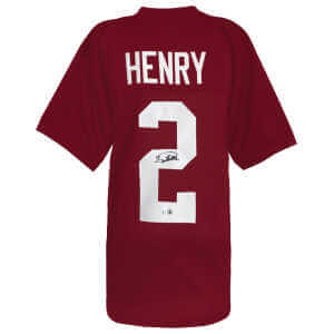 Derrick Henry Signed Maroon Custom College Football Jersey – (Beckett)