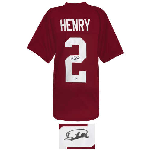 Derrick Henry Signed Maroon Custom College Football Jersey - (Beckett) - Image 2