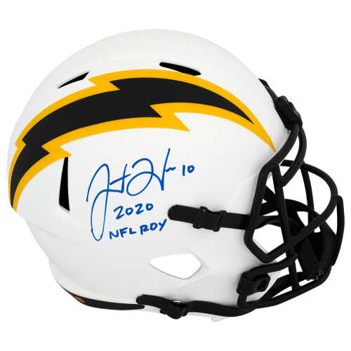 Justin Herbert Signed Los Angeles Chargers Lunar Eclipse Riddell Full Size Speed Replica Helmet w/2020 NFL ROY - (Beckett)