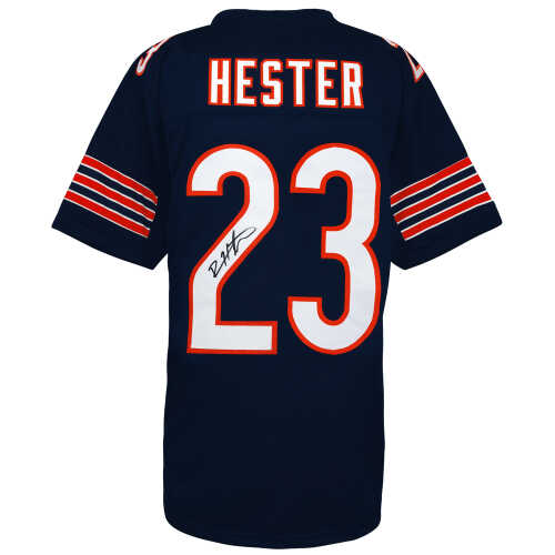 Devin Hester Signed Navy Custom Football Jersey