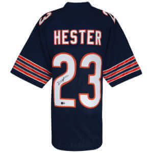 Devin Hester Signed Navy Custom Football Jersey - (Beckett)