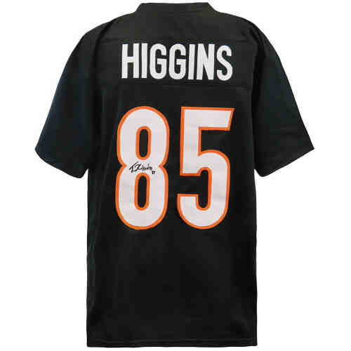 Tee Higgins Signed Black Custom Football Jersey