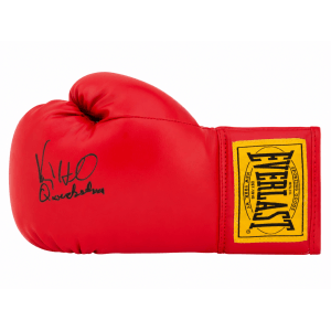 Virgil Hill Signed Everlast Red Full Size Boxing Glove w/Quicksilver