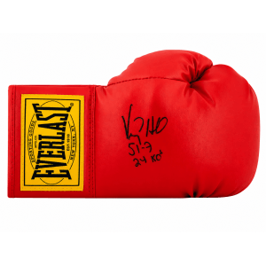 Virgil Hill Signed Everlast Red Full Size Boxing Glove w/51-7, 24 KOs