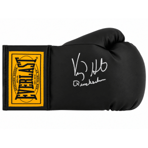 Virgil Hill Signed Everlast Black Full Size Boxing Glove w/Quicksilver