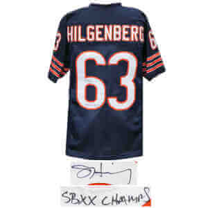 Jay Hilgenberg Signed Navy Custom Jersey w/SB XX Champs