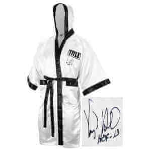 Virgil Hill Signed Title White Full Length Boxing Robe w/HOF'13
