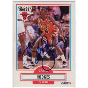 Craig Hodges Signed Chicago Bulls 1990 Fleer Basketball Trading Card #25