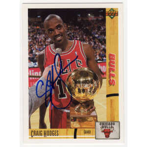 Craig Hodges Signed Chicago Bulls 1991 Upper Deck Basketball Trading Card #148
