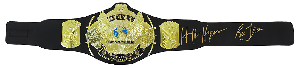 Hulk Hogan & Ric Flair Dual Signed WWE Winged Eagle World Championship ...