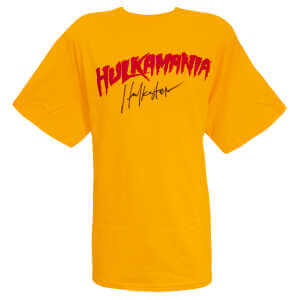 Hulk Hogan Signed Hulkamania Yellow Wrestling T-Shirt w/Hulkster Signature