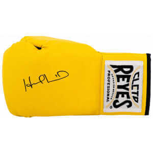 Evander Holyfield Signed Cleto Reyes Yellow Boxing Glove