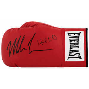 Evander Holyfield & Mike Tyson Dual Signed Everlast Red Boxing Glove - (Left Hand Glove)