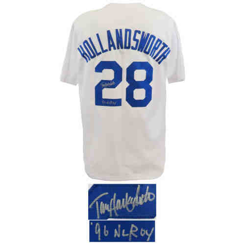 Todd Hollandsworth Signed White Custom Baseball Jersey w/96 NL ROY