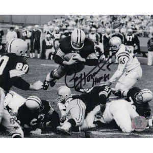 Paul Hornung Signed Green Bay Packers B&W Goaline Dive 8x10 Photo w/HOF'86