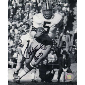 Paul Hornung Signed Green Bay Packers B&W Running With Football 8x10 Photo w/HOF'86