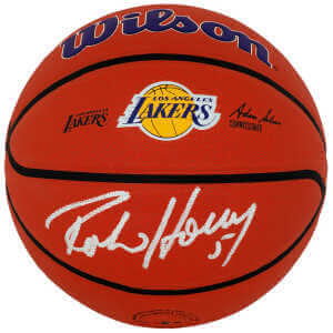 Robert Horry Signed Los Angeles Lakers Logo Wilson NBA Basketball