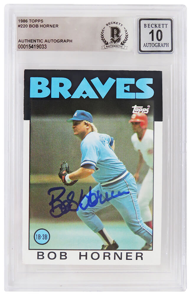 Bob Horner Signed Atlanta Braves 1986 Topps Baseball Trading Card
