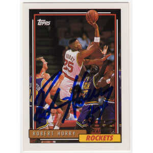 Robert Horry Signed Houston Rockets 1992 Topps Rookie Basketball Card #308