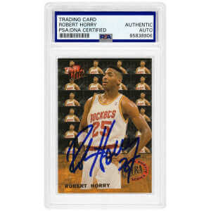 Robert Horry Signed Houston Rockets 1992-93 Fleer Ultra Rookie Series Basketball Card #3  (PSA Encapsulated)