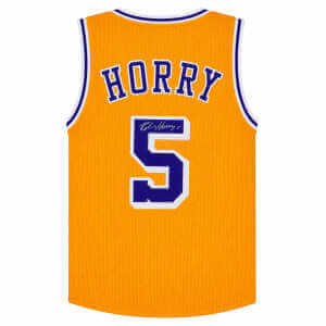 Robert Horry Signed Gold Custom Basketball Jersey
