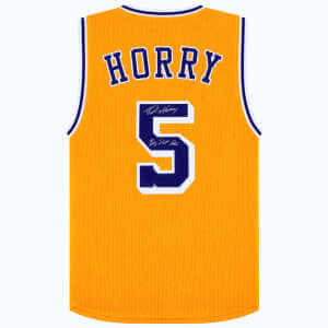 Robert Horry Signed Gold Custom Basketball Jersey w/Big Shot Rob