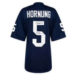 Paul Hornung Signed Navy Throwback Custom Football Jersey w/56 Heisman