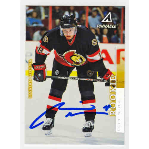 Marian Hossa Signed Ottawa Senators 1997 Pinnacle Rookie Card #17