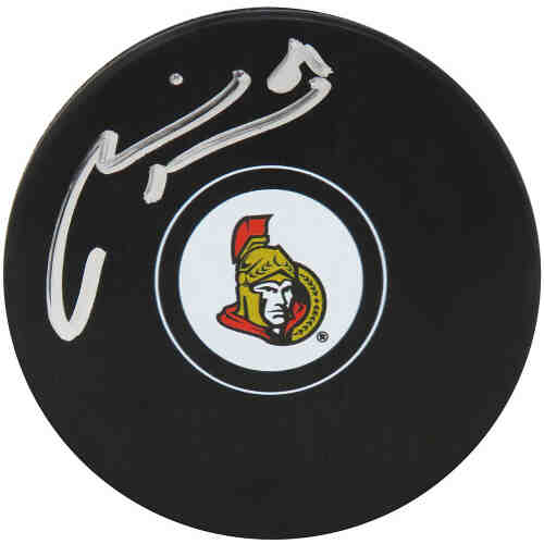 Marian Hossa Signed Ottawa Senators Logo Hockey Puck