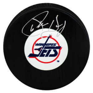 Phil Housley Signed Jets (Medium) Logo Hockey Puck