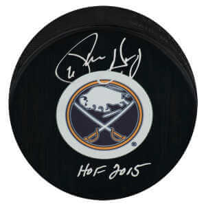 Phil Housley Signed Buffalo Sabres Medium Logo Hockey Puck w/HOF 2015