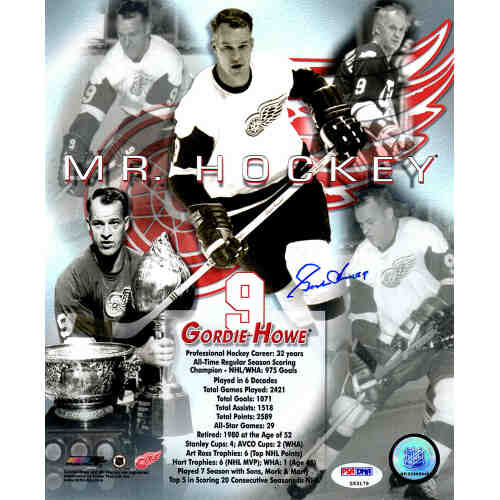 Gordie Howe Signed Detroit Red Wings Career Collage 8x10 Photo (PSA/DNA)  