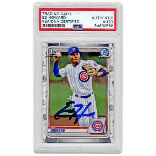 Ed Howard Signed Chicago Cubs 2020 Topps Bowman Chrome Baseball Rookie Card #BD-98 - (PSA/DNA Encapsulated)