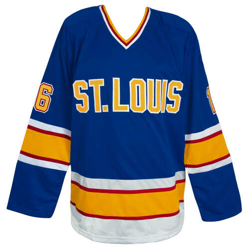 Brett Hull Signed Blue Custom Hockey Jersey w/HOF 2009 - Image 3