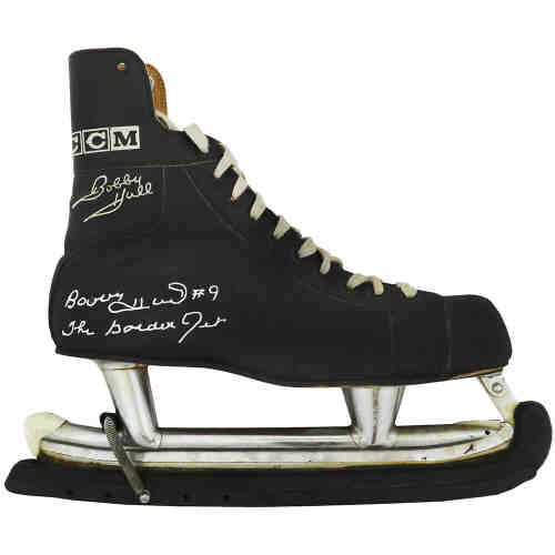 Bobby Hull Signed Bobby Hull Golden Jet Black Ice Skate w/The Golden Jet