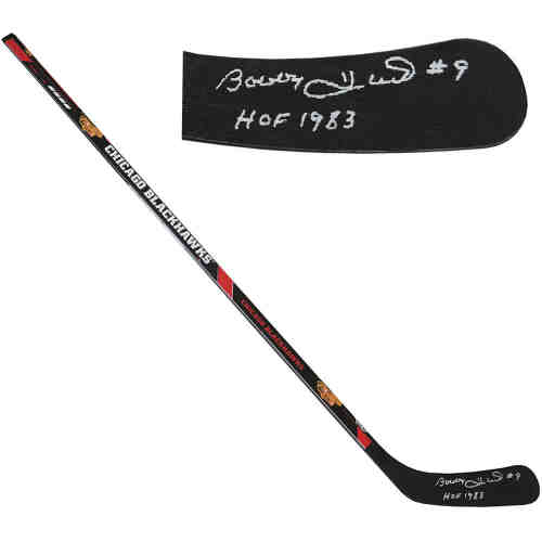 Bobby Hull Signed Chicago Blackhawks Franklin 48 Inch Full Size Hockey Stick w/HOF 1983