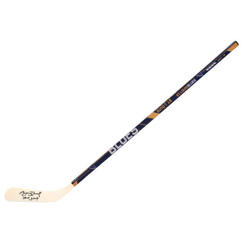 Brett Hull Signed Franklin St. Louis Blues Logo 48 Inch Full Size Hockey Stick w/HOF 2009