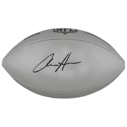 Aidan Hutchinson Signed Wilson Duke Silver Metallic NFL Full Size Replica Football