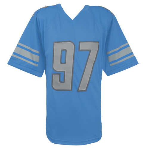 Aidan Hutchinson Signed Blue Custom Football Jersey - Image 3
