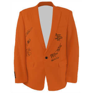 2005 Illinois Fighting Illini Team Signed Orange Blazer Sport Coat Jacket w/6 Signatures, 3 Inscriptions