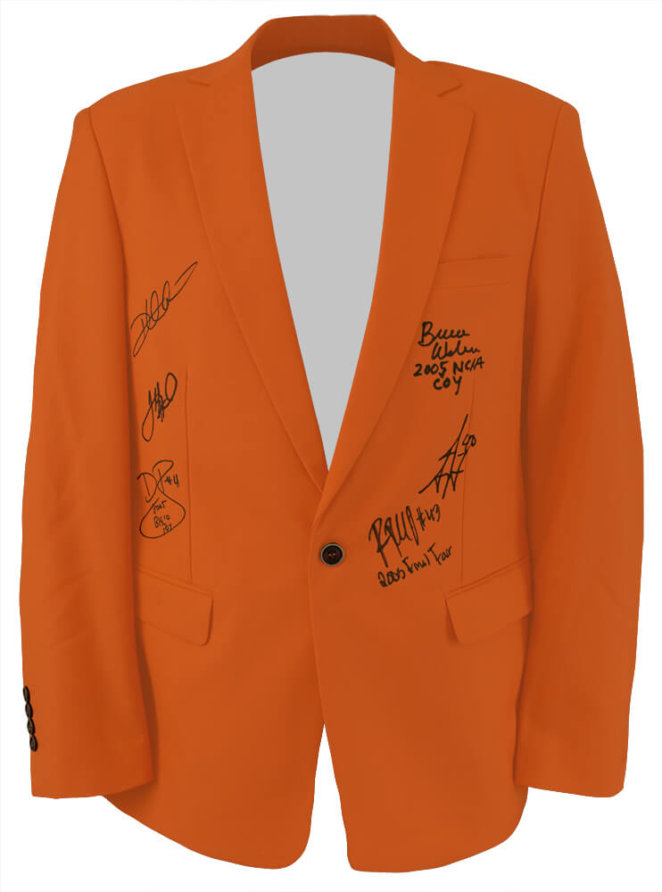 2005 Illinois Fighting Illini Team Signed Orange Blazer Sport Coat Jacket w/6 Signatures, 3 Inscriptions