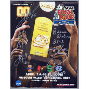 2005 Illinois Fighting Illini Team Signed 2005 NCAA Men's Basketball Tournament Final Four Program w/6 Signatures