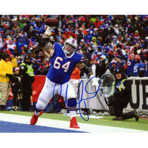 Richie Incognito Signed Bills Endzone Spike 8×10 Photo