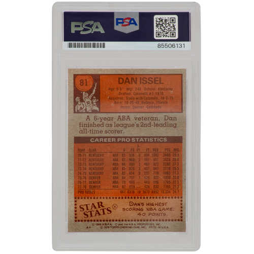 Dan Issel Signed Denver Nuggets 1978 Topps Basketball Card #81 w/HOF'93 - (PSA Encapsulated) - Image 2