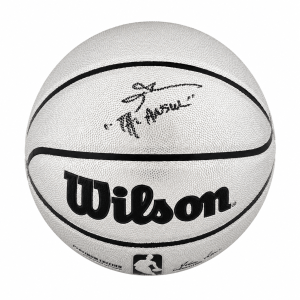 Allen Iverson Signed Wilson Platinum Full Size NBA Basketball w/The Answer